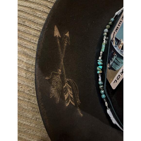 Beautiful Hand Burnded Shag & Gunn wool hat. main image 4